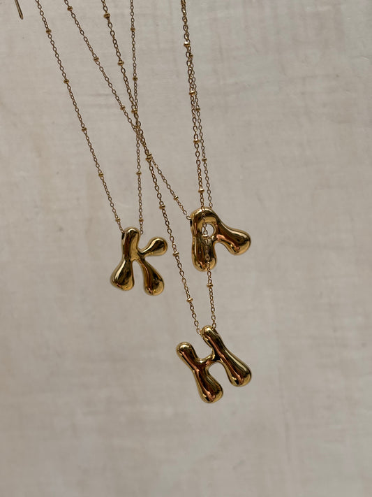 Bubble Initial Necklace