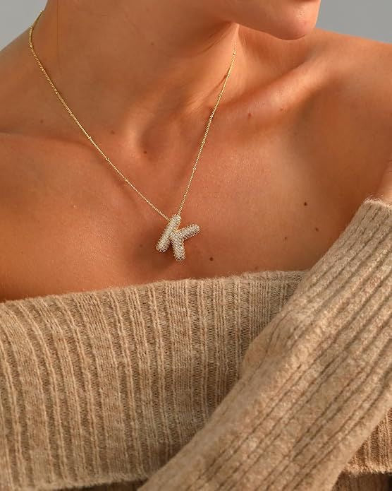 Studded Initial Necklace