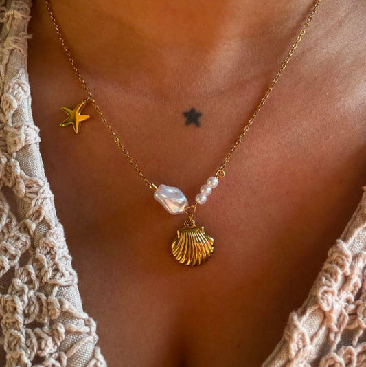 Sea-shell Pearl Necklace