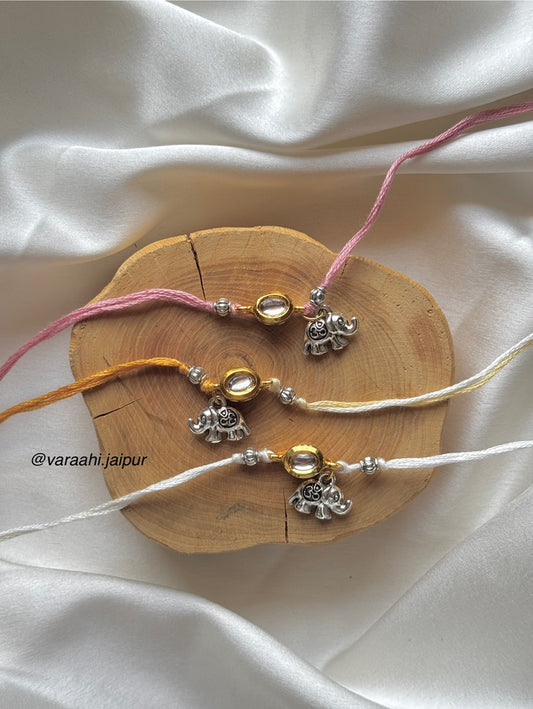 Kundan Elephant Rakhi