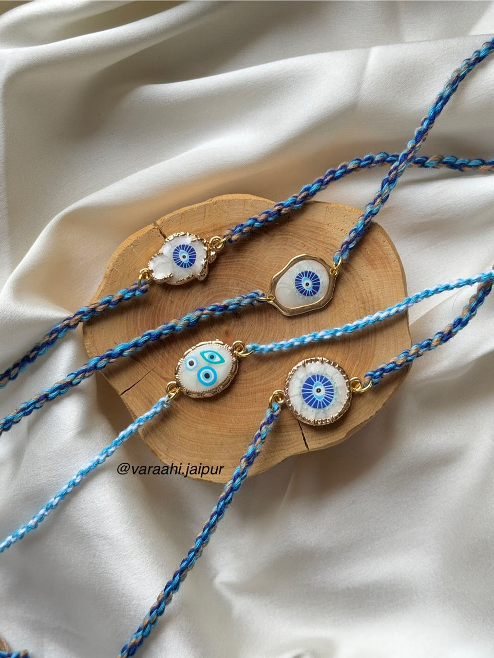 Braided Luxe Pearl Evil Eye Rakhi