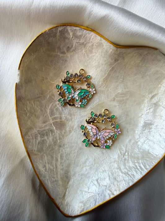 Butterfly wreath charms