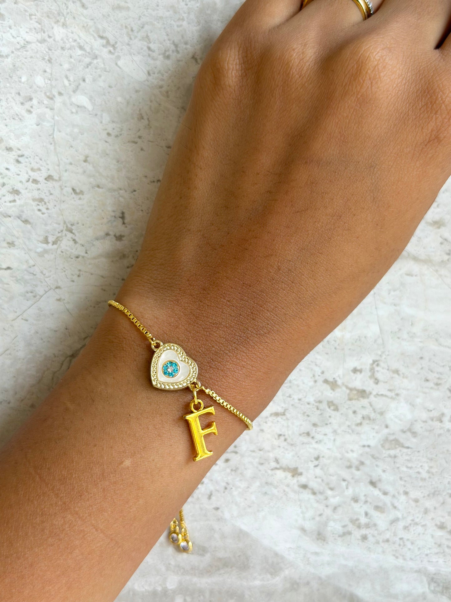 Evil Eye Heart Bracelet