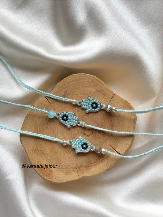 Beaded Hamsa Evil Eye Rakhi