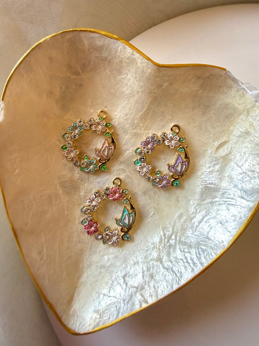 Butterfly wreath charms