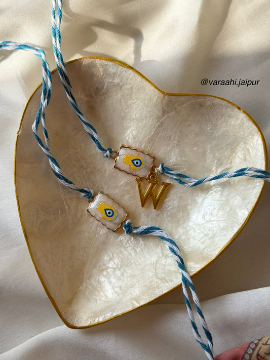 Hamsa Pearl Evil Eye Rakhi