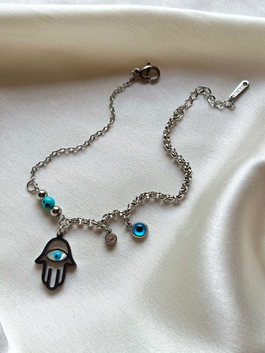 Silver Hamsa Bracelet