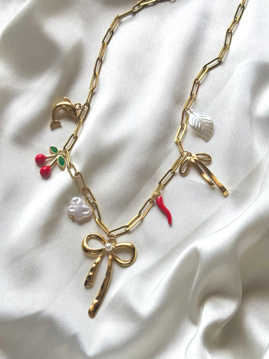 Ribbon Charm Necklace