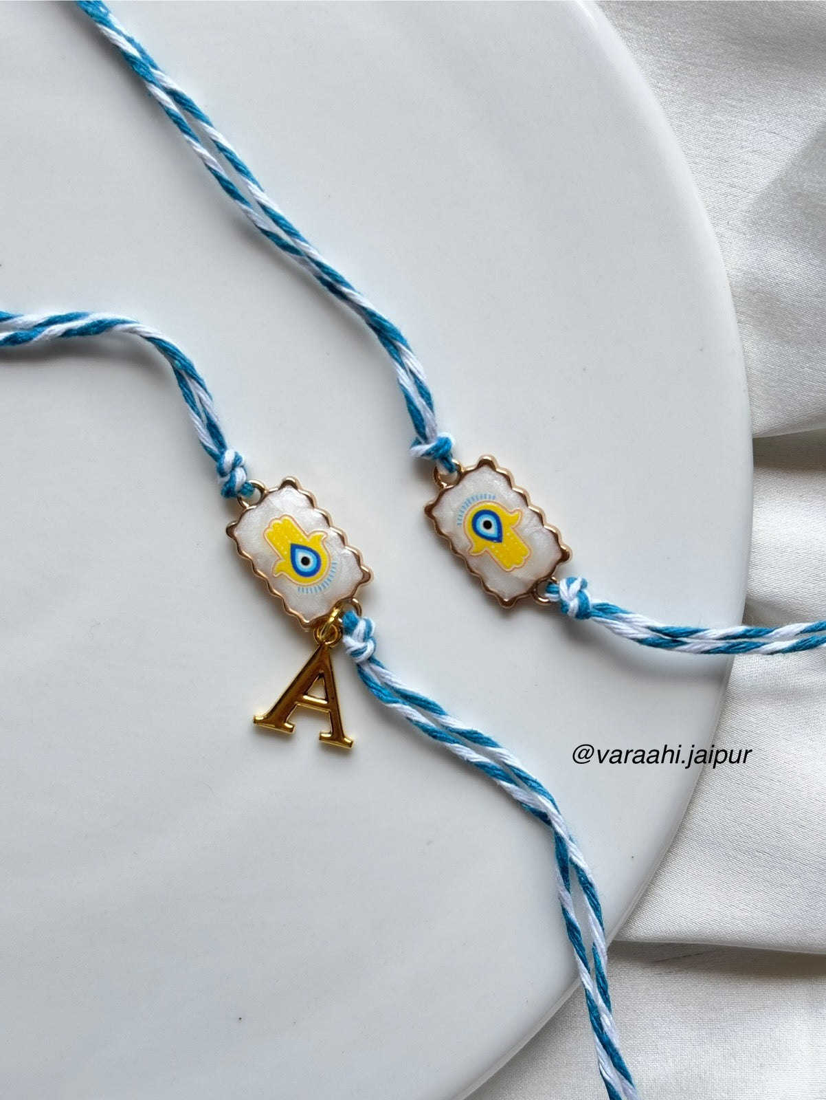 Hamsa Pearl Evil Eye Rakhi