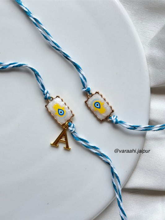 Hamsa Pearl Evil Eye Rakhi