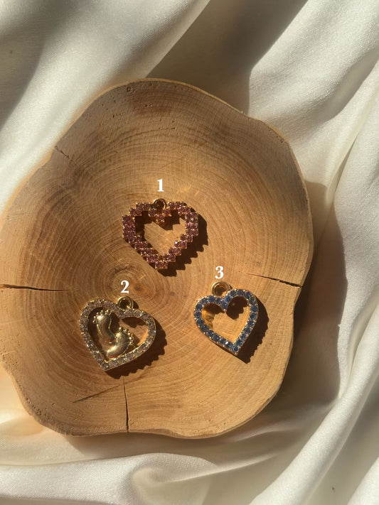 Diamond heart charm